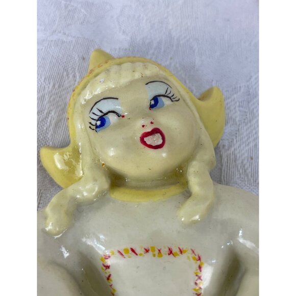 Dutch Girl Boy Plaster Wall Plaques Vintage Handpainted 5" Tall - Picture 6 of 6